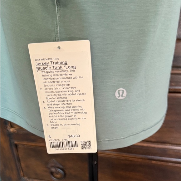 NWT Lululemon Jersey Training Muscle Tank Top Long Wordmark - Picture 5 of 8
